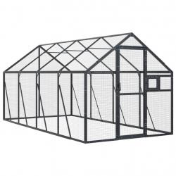 Volière cage à oiseaux 1,79 x 4 x 1,85 m aluminium anthracite 02_0045634