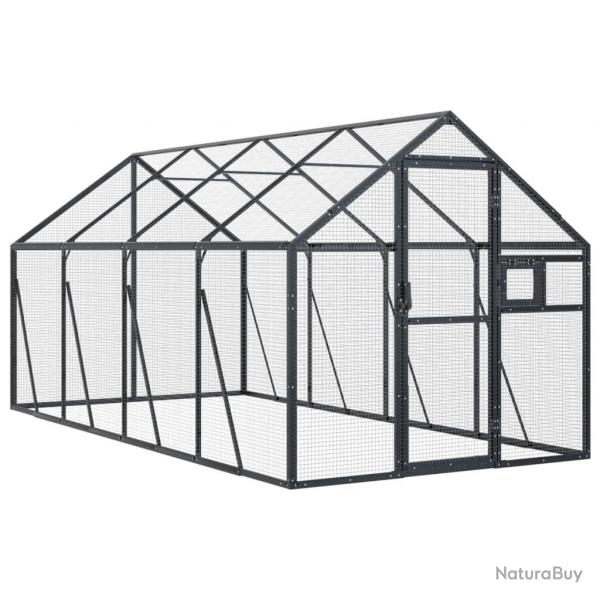 Volire cage  oiseaux 1,79 x 4 x 1,85 m aluminium anthracite 02_0045634