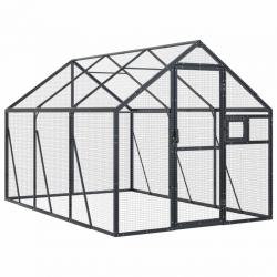 Volière cage à oiseaux 1,79 x 3 x 1,85 m aluminium anthracite 02_0045633