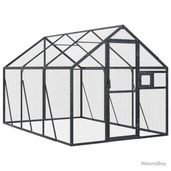 Volire cage  oiseaux 1,79 x 3 x 1,85 m aluminium anthracite 02_0045633