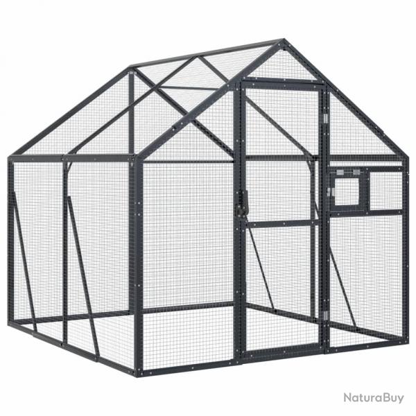 Volire cage  oiseaux 1,79 x 2 x 1,85 m aluminium anthracite 02_0045632