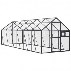 Volière cage à oiseaux 1,79 x 6 x 1,85 m aluminium anthracite 02_0045635