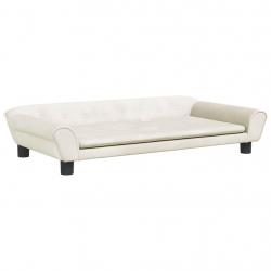 Lit pour chien panier canapé confortable 100 x 50 x 21 cm velours crème 02_0042599