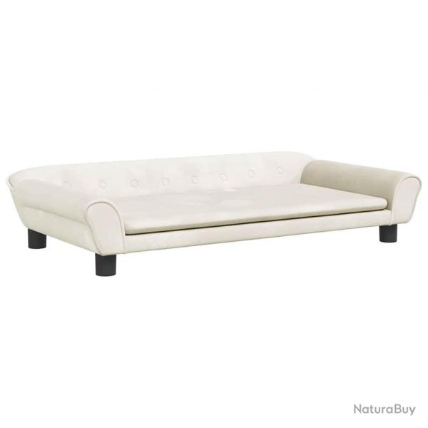 Lit pour chien panier canap confortable 100 x 50 x 21 cm velours crme 02_0042599