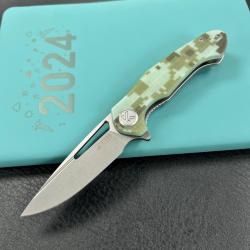 Couteau Kubey Dugu Lame Acier 14C28N Manche G10 Camo KIVT LinerLock KUB210H
