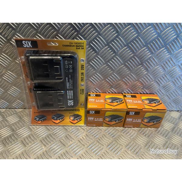 Silex slx 2 batterie 20V 5.0Ah BA2050-B lithium-ion + chargeur double CH-1820D-E