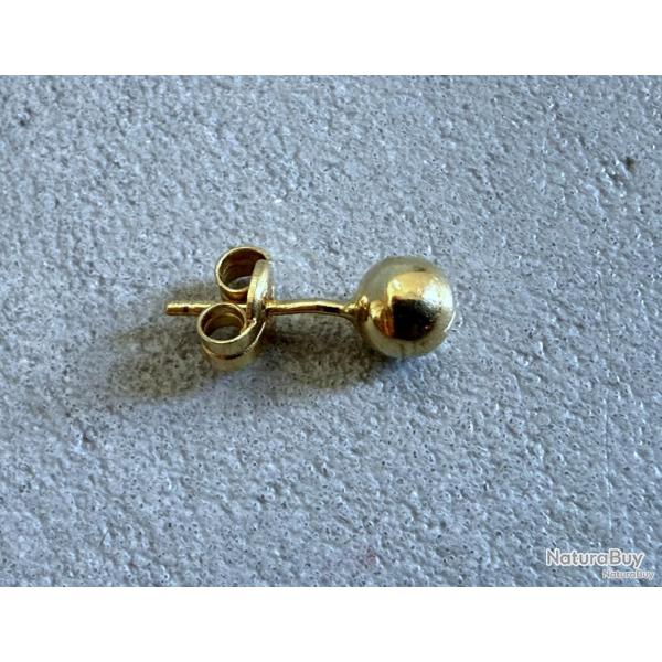 Boucle d'oreille unique en or massif 18 carats - clous