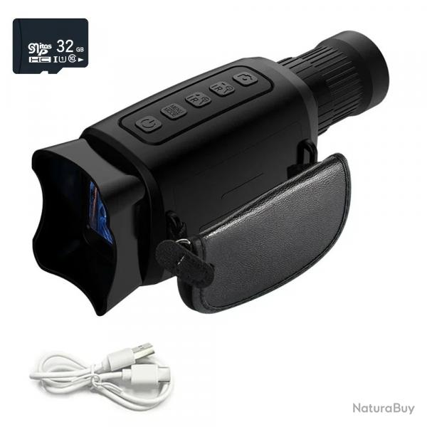 Monoculaire Vision Nocturne 16x  Camra Infrarouge HD 200m Photo/Vido Batterie 2000mAh 32GB
