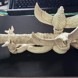 Couteau style Égyptien couleur ALBATRE avec socle