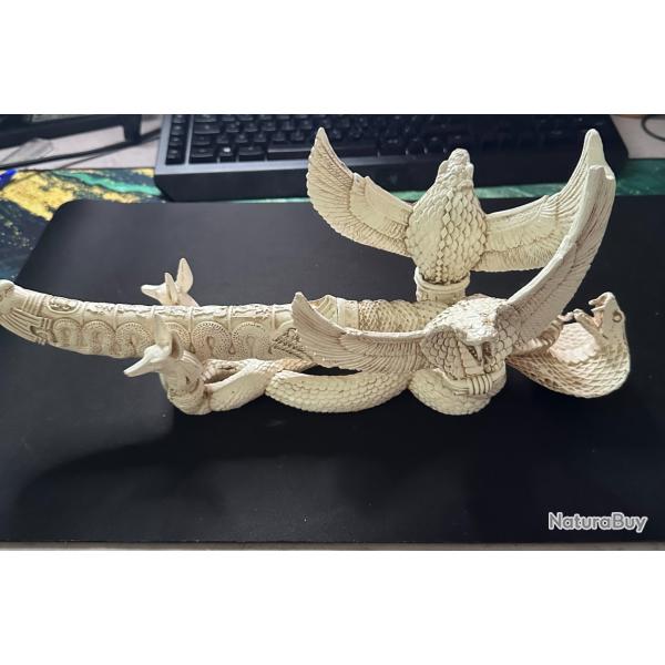 Couteau style gyptien couleur ALBATRE avec socle