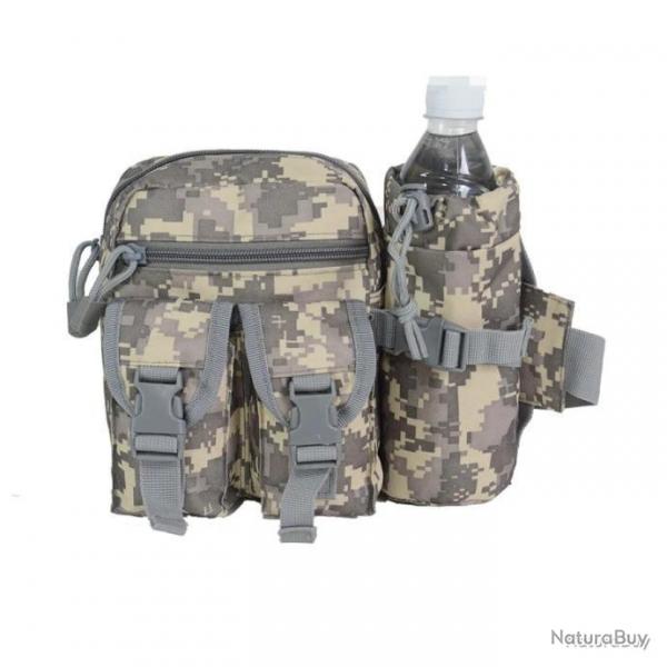 Sac banane multipoches camouflage + porte bouteille + porte bouteille - acu - LIVRAISON GRATUITE