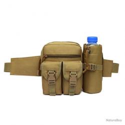 Sac banane multipoches camouflage + porte bouteille - kaki - LIVRAISON GRATUITE