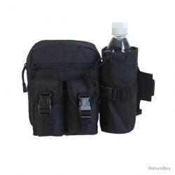 Sac banane multipoches camouflage + porte bouteille - noir - LIVRAISON GRATUITE