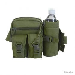 Sac banane multipoches camouflage + porte bouteille - vert - LIVRAISON GRATUITE