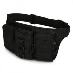 Sac de ceinture tactique multipoches - noir - LIVRAISON GRATUITE