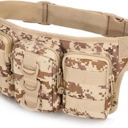 Sac de ceinture tactique multipoches camouflage - desert digital - LIVRAISON GRATUITE
