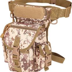 Sacoche de cuisse tactique - camouflage désert numérique - LIVRAISON GRATUITE