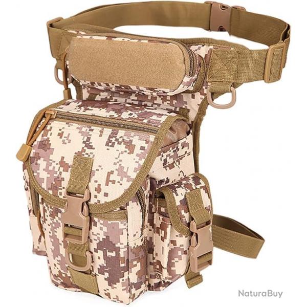 Sacoche de cuisse tactique - camouflage dsert numrique - LIVRAISON GRATUITE