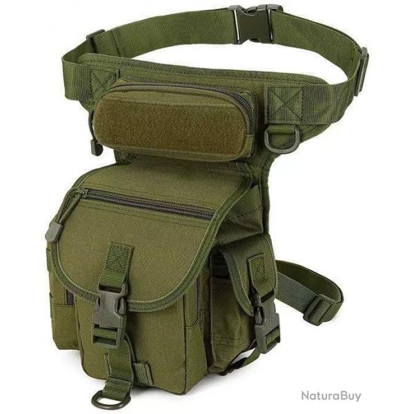 Sacoche de cuisse tactique - vert - LIVRAISON GRATUITE