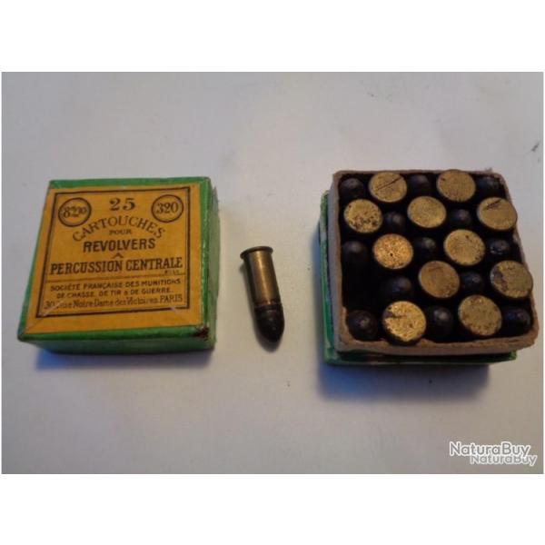 boite de 25 cartouches Cal 320 (8mm) percussion centrale pour Buldog