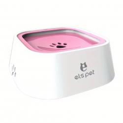 Bol d'eau Anti-Débordement pour Animaux - Chiens & Chats 1,5 L Blanc/Rose