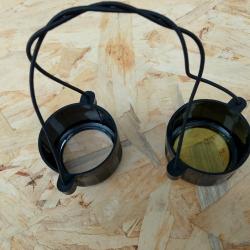 Lot de 4 Bonnettes de protection diam 40 mm (2 translucides/2 jaunes)
