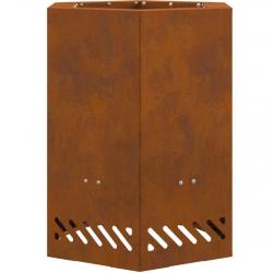 Brasero Braise Marron 38 x 38 x 51 cm Acier résistant intempéries transportable facile