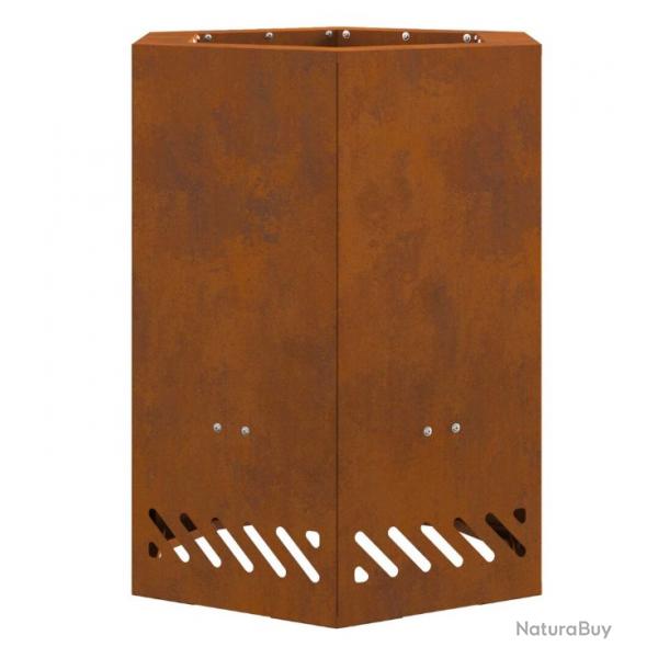 Brasero Braise Marron 38 x 38 x 51 cm Acier rsistant intempries transportable facile