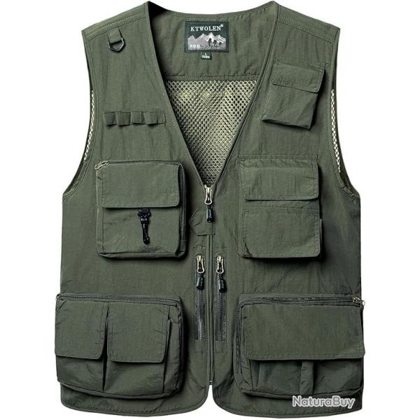 Gilet de Chasse en Maille Multi-Poches Schage Rapide 15 Poches