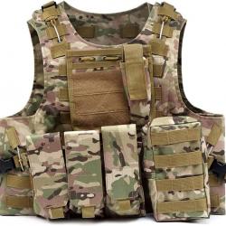 Gilet de Chasse Tissu Oxford 600D Militaire Tactique