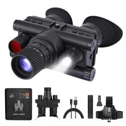 Jumelles Vision Nocturne 4K UHD - Photos 40MP Zoom 8x IR 600m Casque Monté Batterie 3000mA