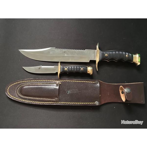 2 Couteaux de chasse ALCE MUELA avec tui