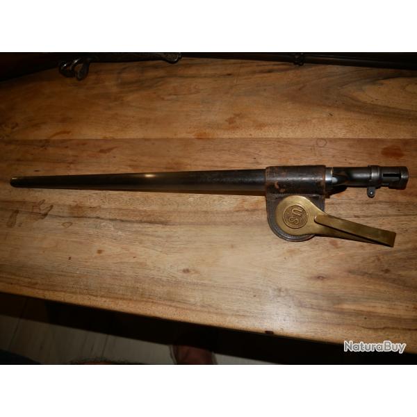 Baonnette US pour SPINGFIELD 1873 TRAPDOOR avec fourreau