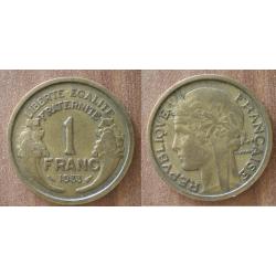 France 1 Franc 1933 Morlon Tete de Laurier Piece de Francs