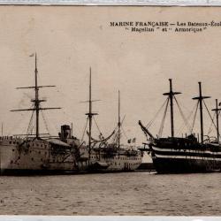 CPA - Marine Française - Les Bateaux - École " Magellan " et " Armoriqua "N°1349