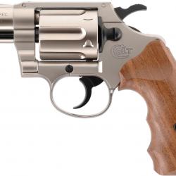 Revolver d'alarme COLT DETECTIVE SPECIAL NICKEL/BOIS CAL.9MM RK 6CPS