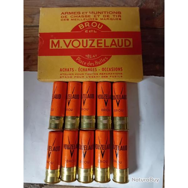 Bote de 10 trs belles cartouches anciennes cal 16 douilles cartons  VOUZELAUD
