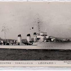 CPA - Marine de Guerre - CONTRE - TORPILLEUR  " LEOPARD " N°1365