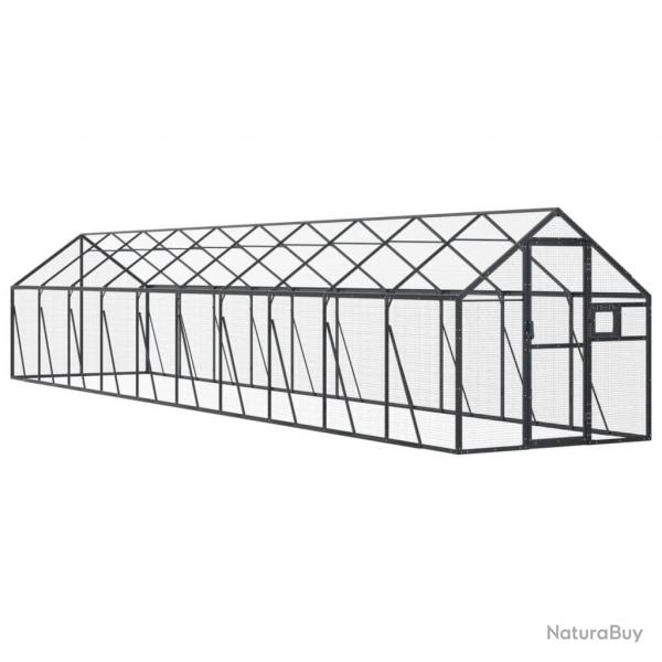 Volire cage  oiseaux 1,79 x 10 x 1,85 m aluminium anthracite 02_0045631