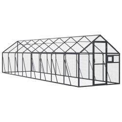 Volière cage à oiseaux 1,79 x 8 x 1,85 m aluminium anthracite 02_0045636