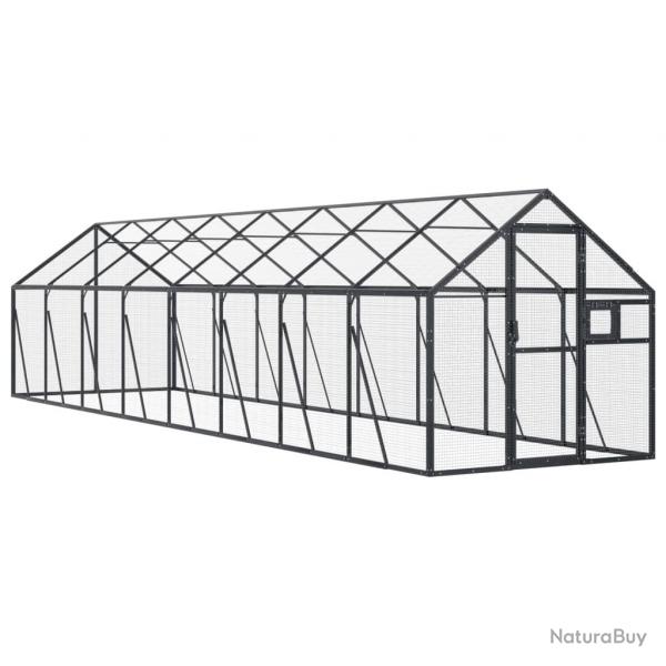 Volire cage  oiseaux 1,79 x 8 x 1,85 m aluminium anthracite 02_0045636
