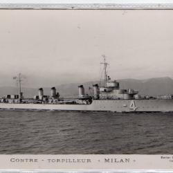 CPA - Marine de Guerre - CONTRE - TORPILLEUR  " MILAN " N°1367