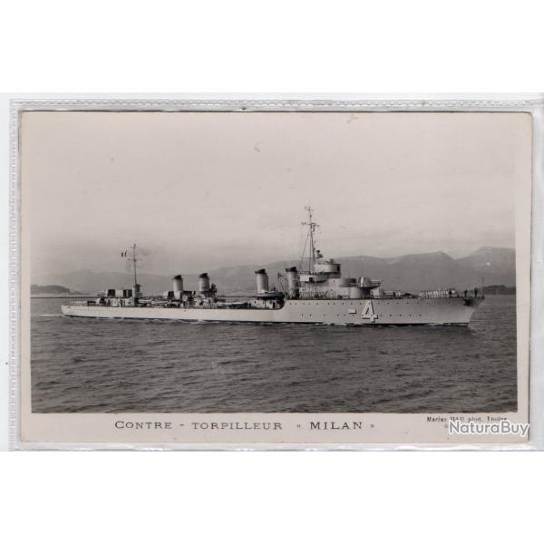 CPA - Marine de Guerre - CONTRE - TORPILLEUR  " MILAN " N1367