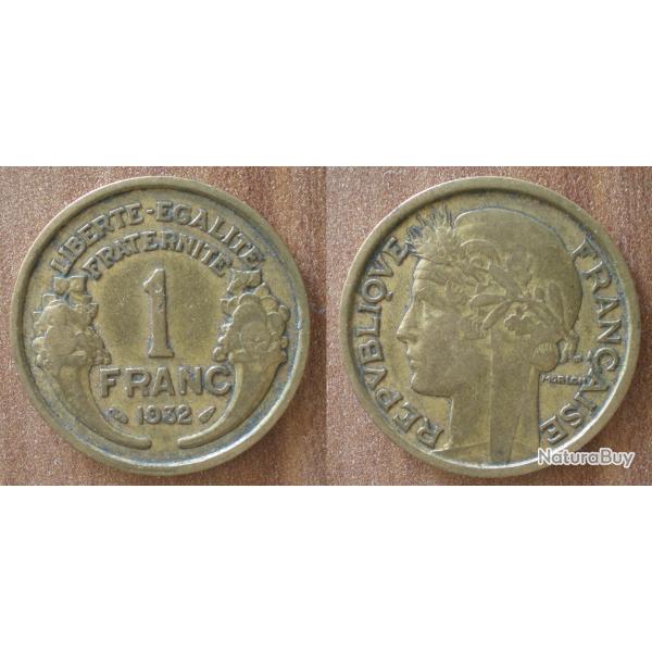 France 1 Franc 1932 Morlon Tete de Laurier Piece de Francs