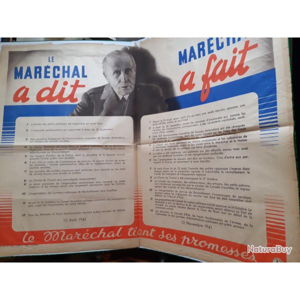 Affiche WW2 Ptain Le marchal a dit le marchal a fait 120x160