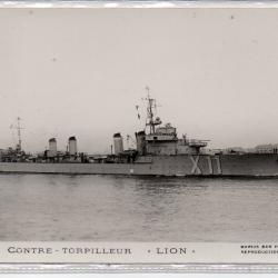 CPA - Marine de Guerre - CONTRE - TORPILLEUR  " LION " N°1373