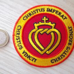 écusson religieux scout pélerinage insigne catholique CHRISTUS VINCIT
