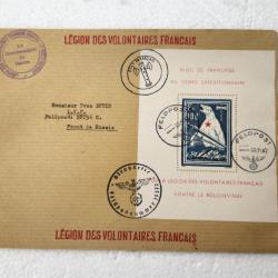 timbre sur lettre du corps expéditionnaire,légion des volontaires français,!!!RARE