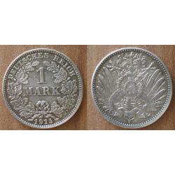 Allemagne 1 Mark 1915 Atelier J Piece Argent Aigle Reich