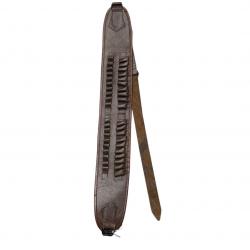Cartouchière en cuir marron calibre rayé 20 cartouches